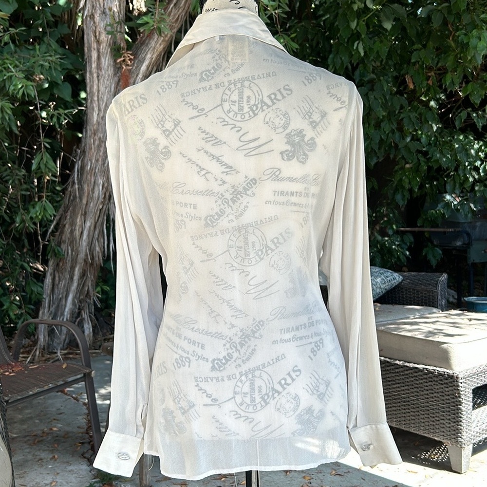 NWOT Vintage never worn Soutache blouse in light grey size 1 (small) - Picture 5 of 6